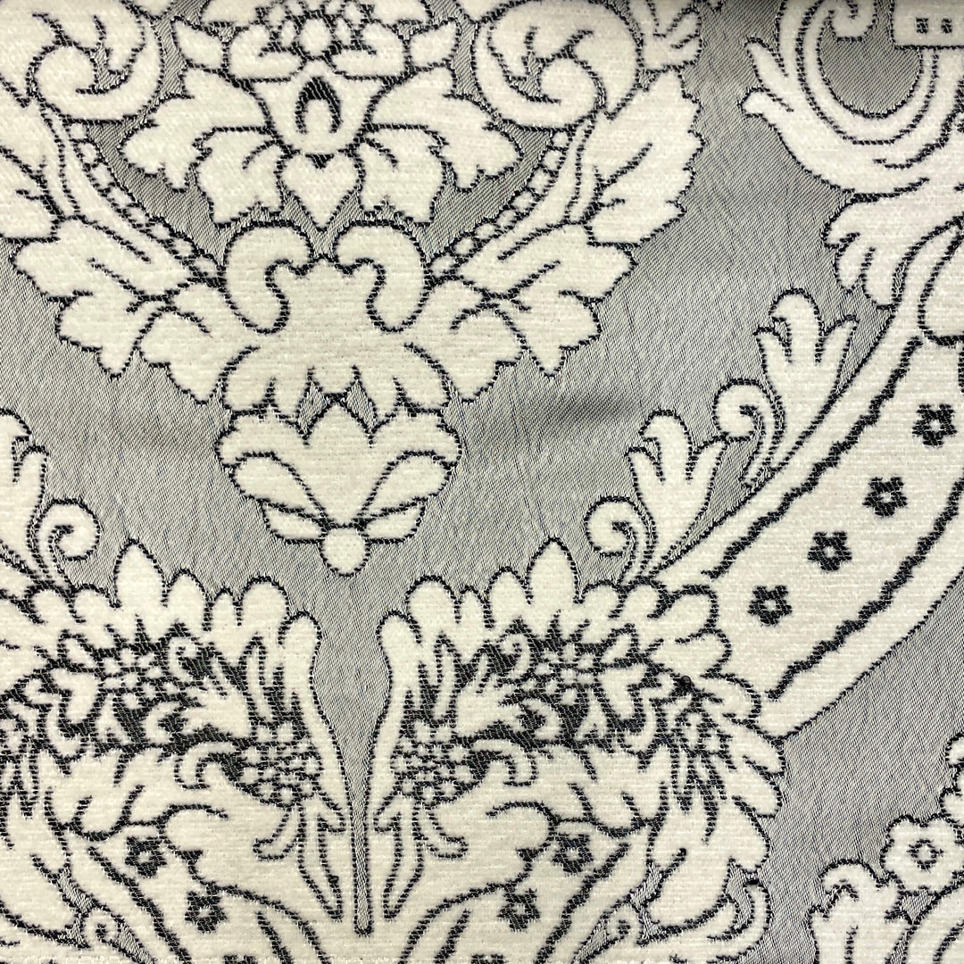 110" TENOR Pewter Silver Gray Beige Classic Contrasting Damask Velvet Fabric