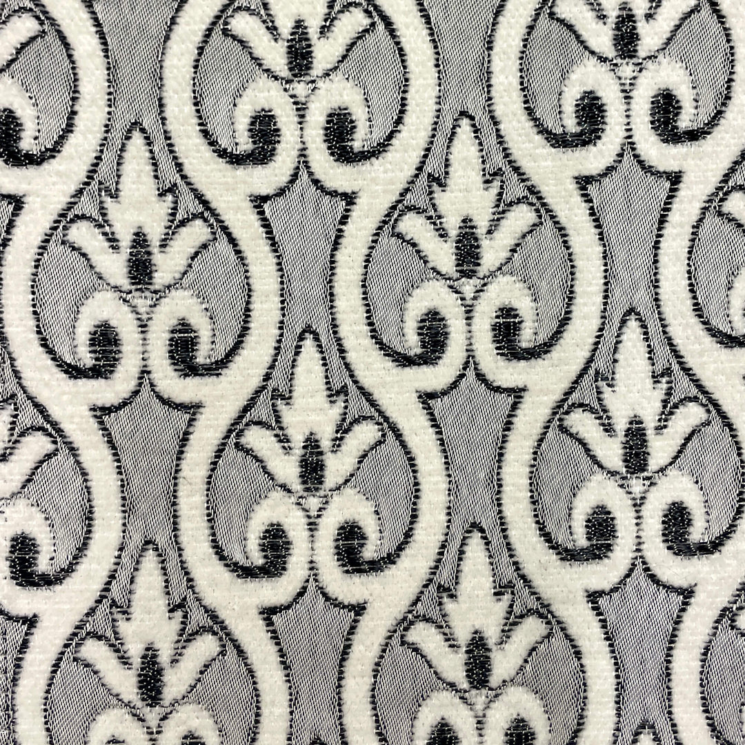 110" NORMANDY Pewter Silver Gray Beige Classic Contrasting Damask Velvet Fabric