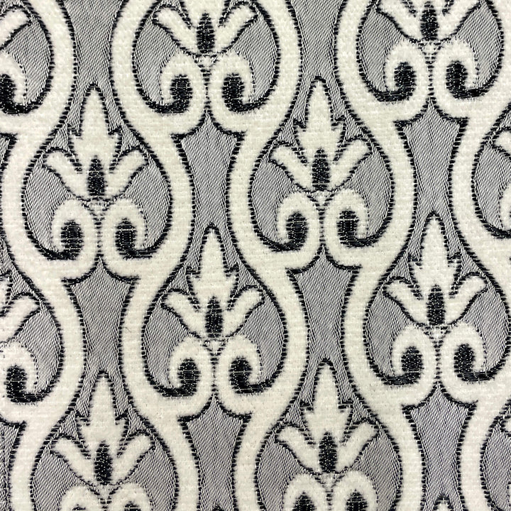 110" NORMANDY Pewter Silver Gray Beige Classic Contrasting Damask Velvet Fabric