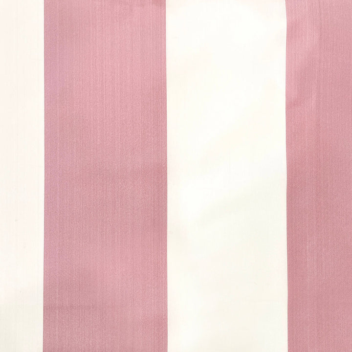 Pink Ivory Off-White Stripe Faux Silk Fabric