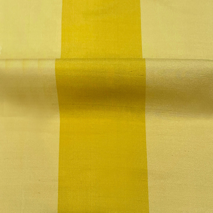 Dark Yellow Stripe Faux Silk Fabric