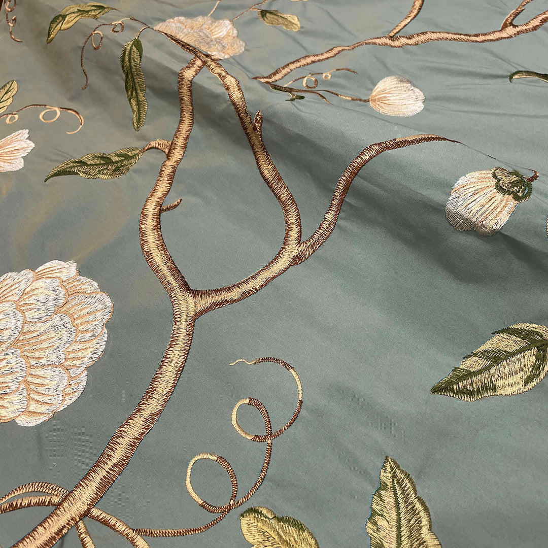 embroidered silk fabric for dresses 3 Piece- Pure Korean Silk Embroidered Suit S111015 Aghanoorinternational