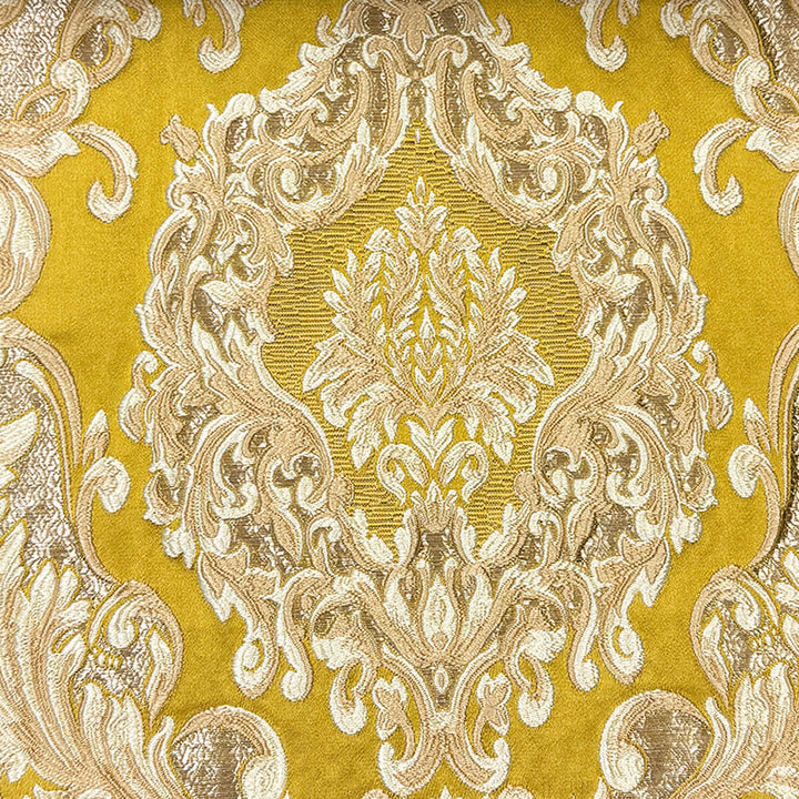 Eldenburg Gold Ivory Textured Damask Jacquard Brocade Fabric