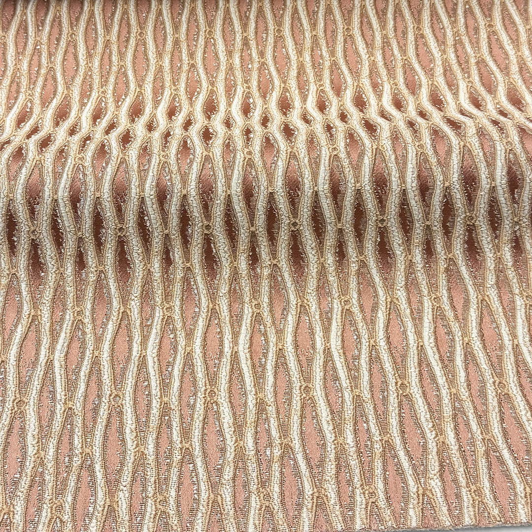 Montrelle Blush Textured Damask Jacquard Brocade Fabric