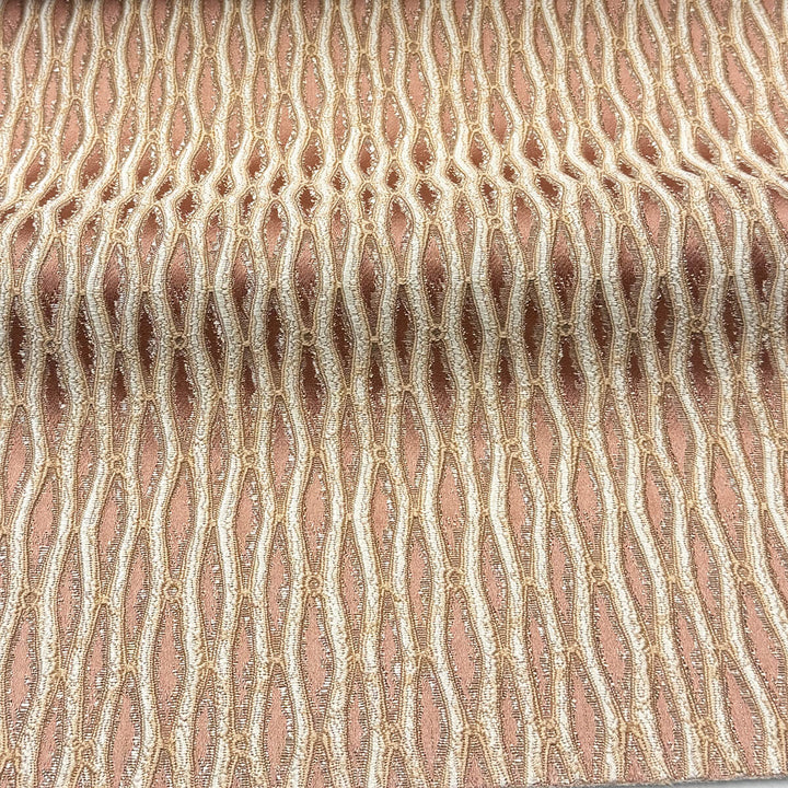 Montrelle Blush Textured Damask Jacquard Brocade Fabric