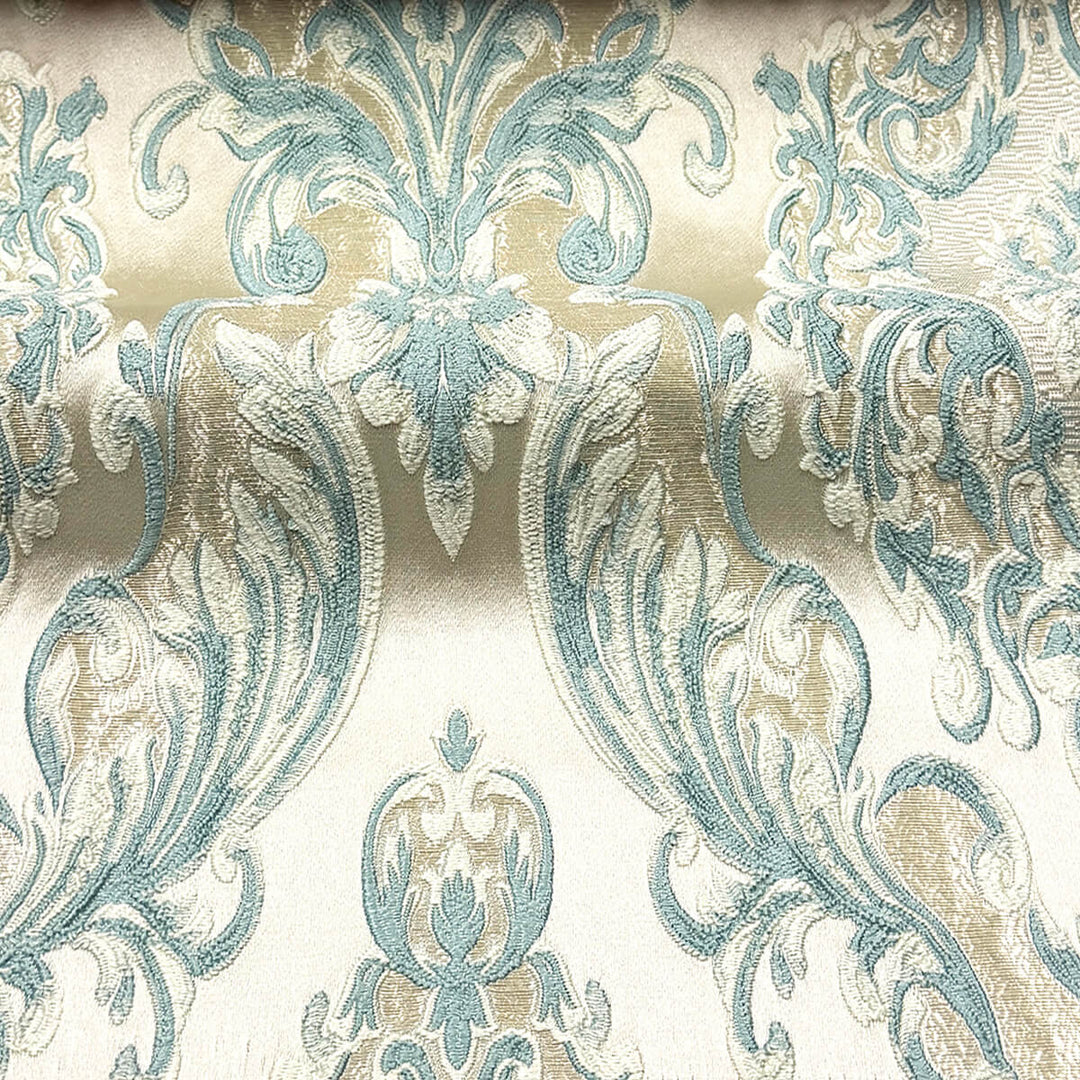 Eldenburg Sky Textured Damask Jacquard Brocade Fabric