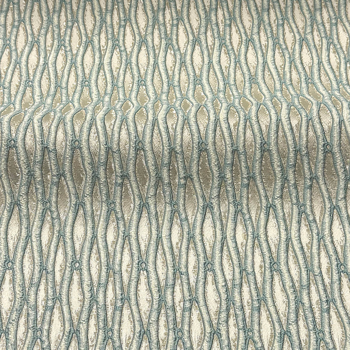 Montrelle Teal Blue Textured Damask Jacquard Brocade Fabric