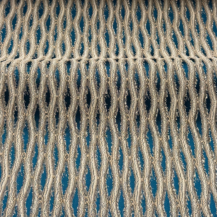 Montrelle Peacock Blue Textured Damask Jacquard Brocade Fabric