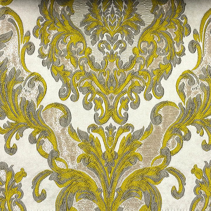 Eldenburg Lime Textured Damask Jacquard Brocade Fabric