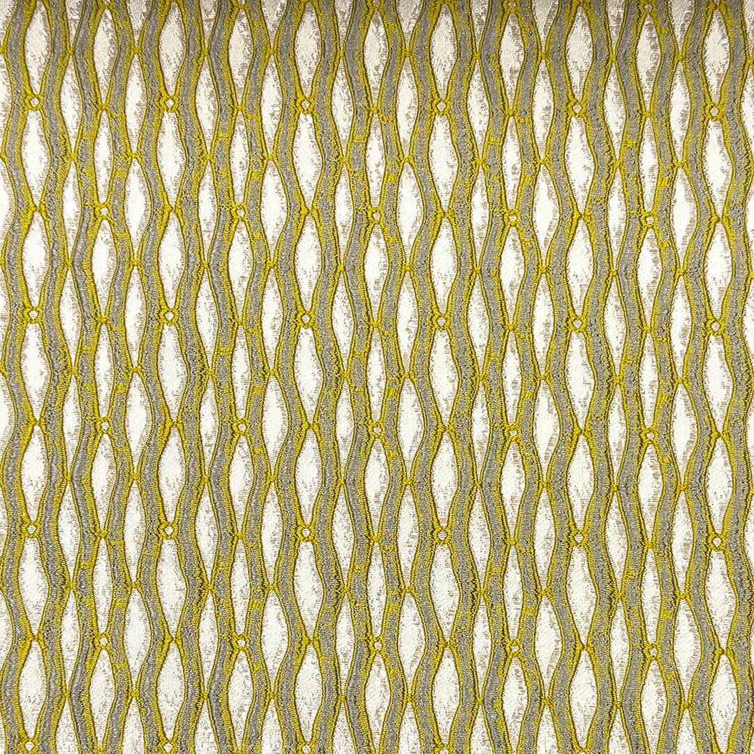 Montrelle Green Ivory Textured Damask Jacquard Brocade Fabric