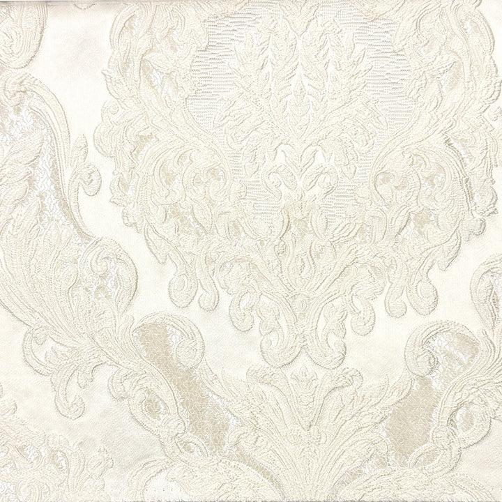 Eldenburg Ivory Textured Damask Jacquard Brocade Fabric