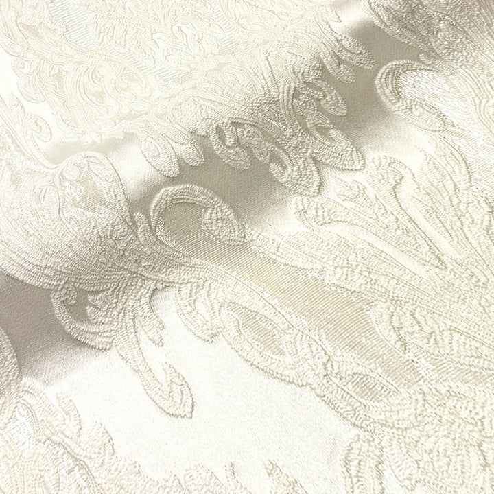 Eldenburg Ivory Textured Damask Jacquard Brocade Fabric
