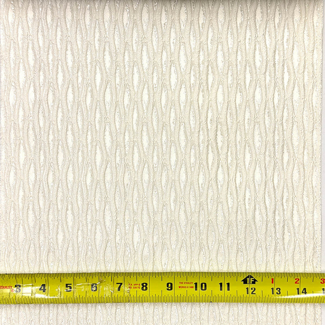Montrelle Ivory Textured Damask Jacquard Brocade Fabric
