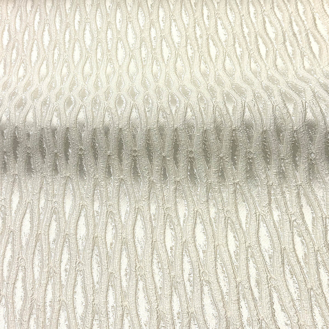 Montrelle Ivory Textured Damask Jacquard Brocade Fabric