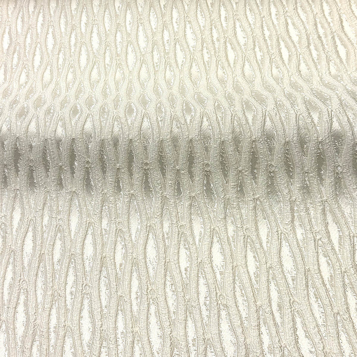 Montrelle Ivory Textured Damask Jacquard Brocade Fabric