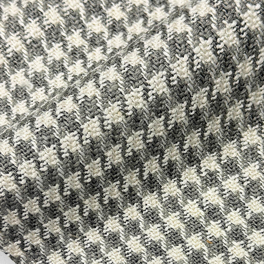 Ésvane Gray Small Houndstooth Chenille Fabric