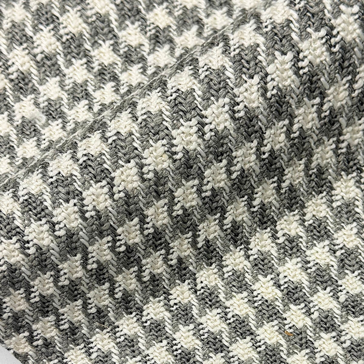 Ésvane Gray Small Houndstooth Chenille Fabric