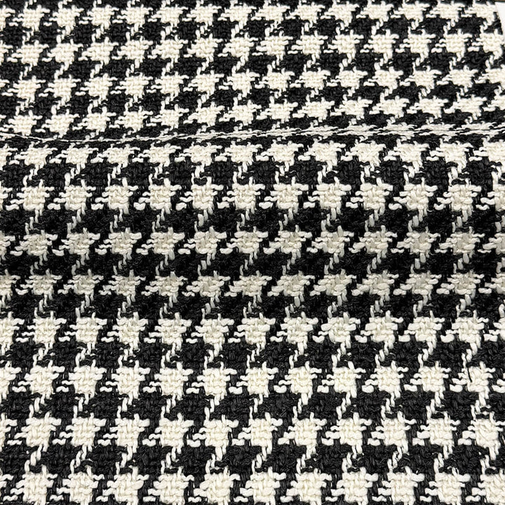 Ésvane Black Small Houndstooth Chenille Fabric