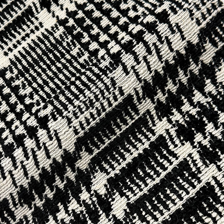 Virelle Black Houndstooth Chenille Fabric