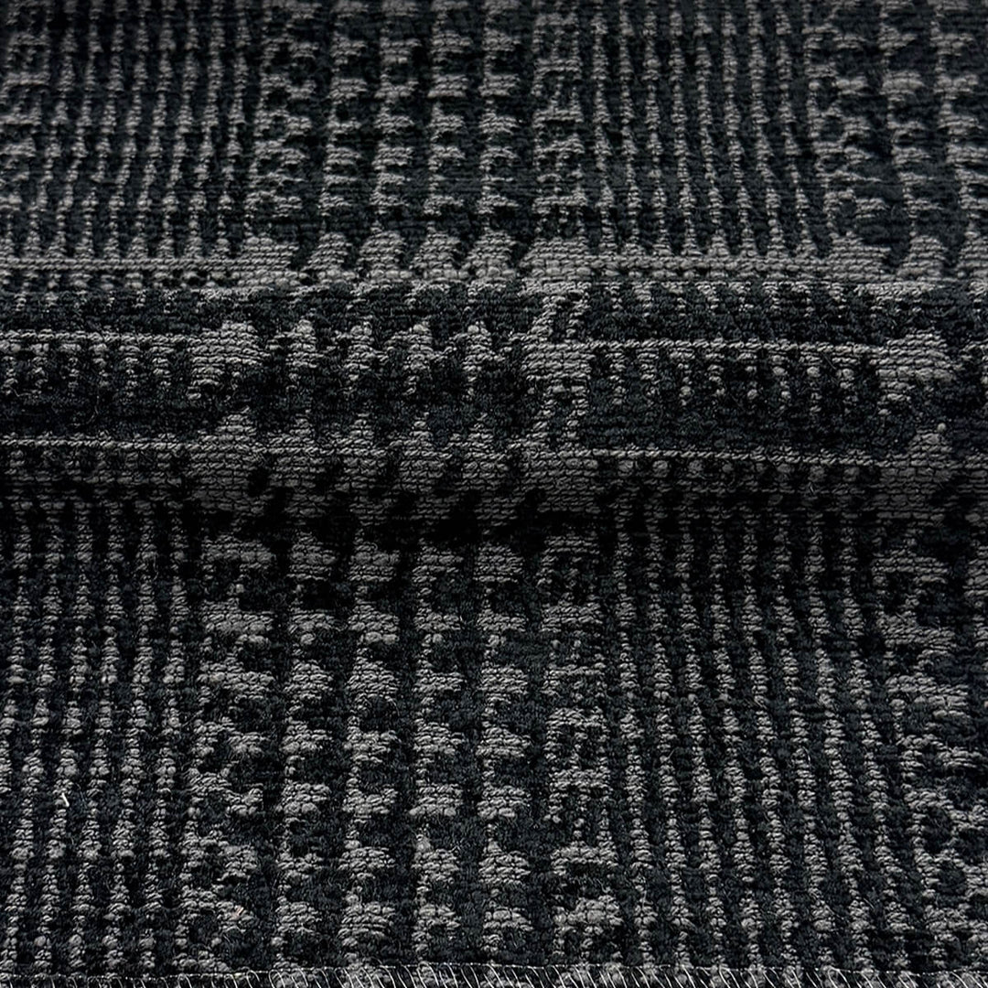 Virelle Ebony Houndstooth Chenille Fabric