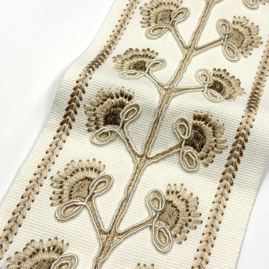 3 YARDS / 4 COLORS / Tessira 4 inch Wide Decorative Embroidery Ribbon Tape Trim