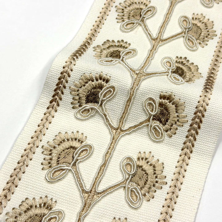 3 YARDS / 4 COLORS / Tessira 4 inch Wide Decorative Embroidery Ribbon Tape Trim