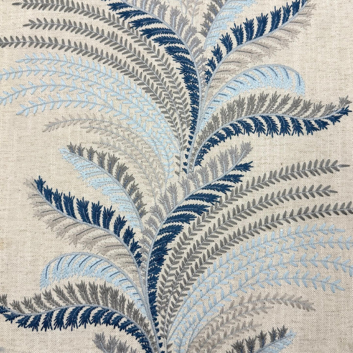 Louisville Natural Beige Embroidery Blended Linen Fabric