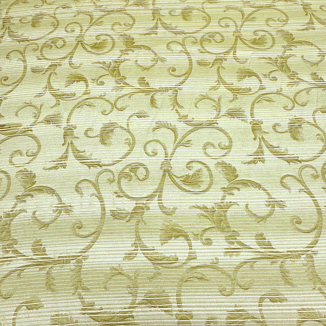 5 YARDS / Khaki Olive Green Floral Flower Embroidery Faux Silk Fabric