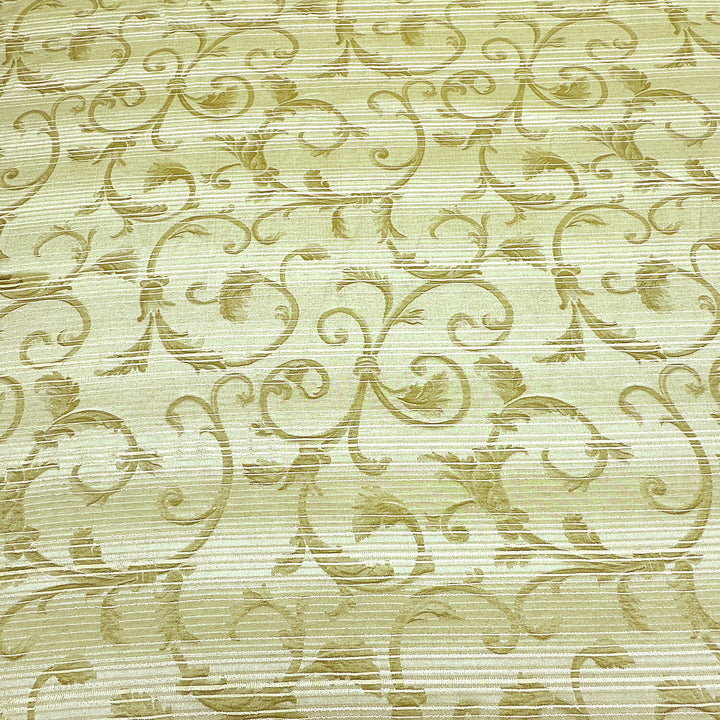 5 YARDS / Khaki Olive Green Floral Flower Embroidery Faux Silk Fabric