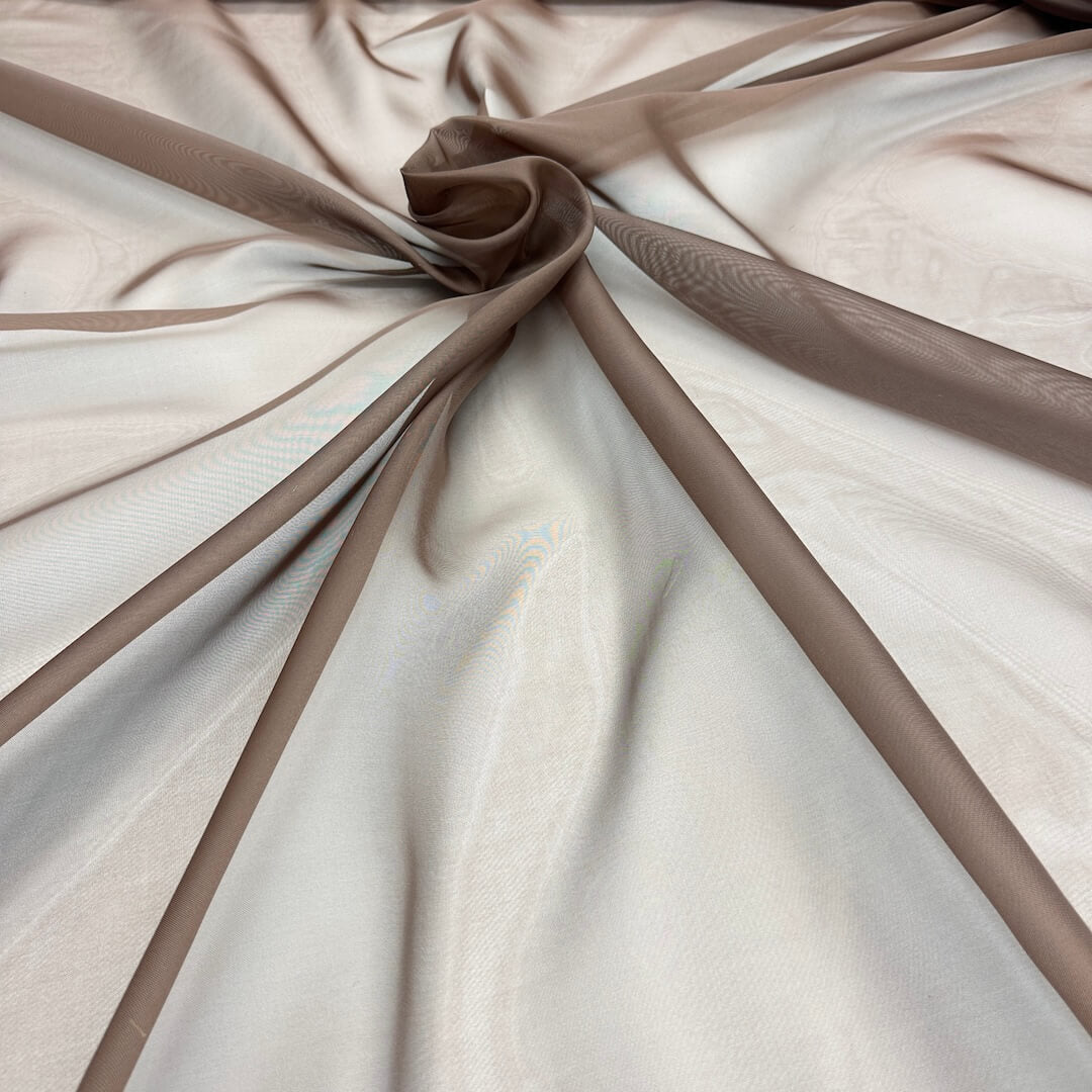 3 YARDS / Dark Brown Solid Sheer Voile Fabric