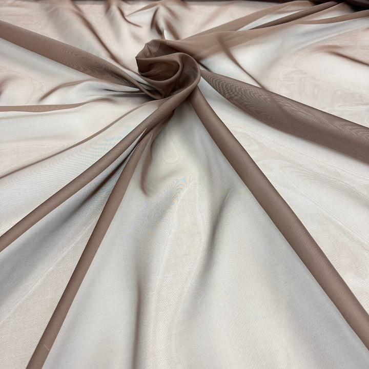 3 YARDS / Dark Brown Solid Sheer Voile Fabric