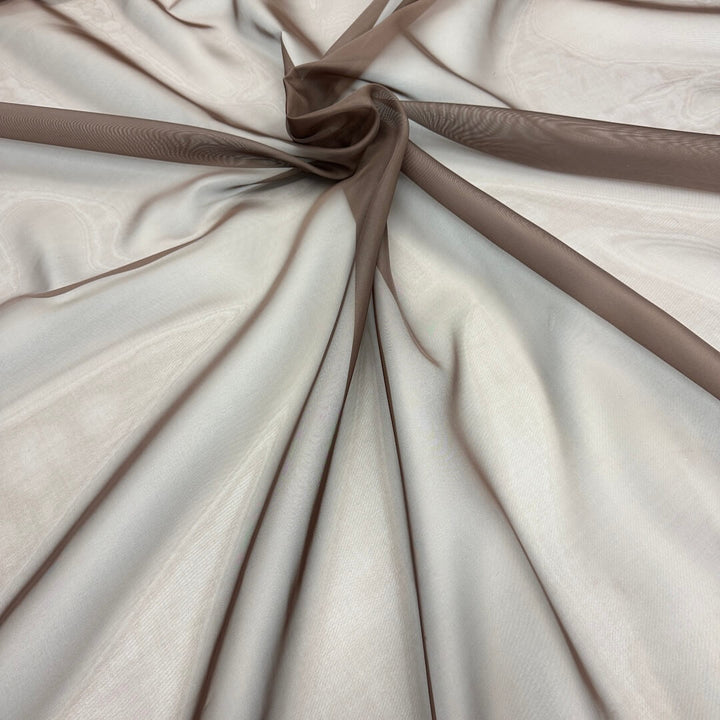 3 YARDS / Dark Brown Solid Sheer Voile Fabric