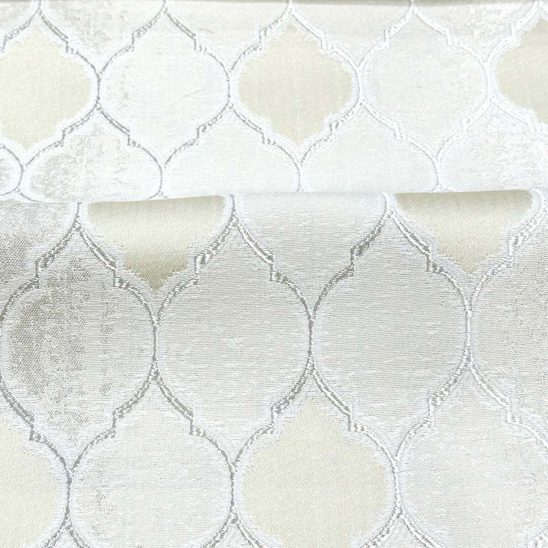 110" JARDIN Ivory Light Gold Geometric Jacquard Brocade Fabric