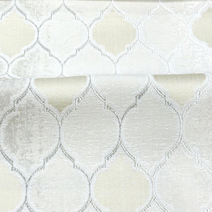 110" JARDIN Ivory Light Gold Geometric Jacquard Brocade Fabric