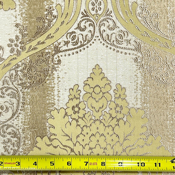 110" LORENS Golden Brown Damask Soft Sheen Jacquard Fabric