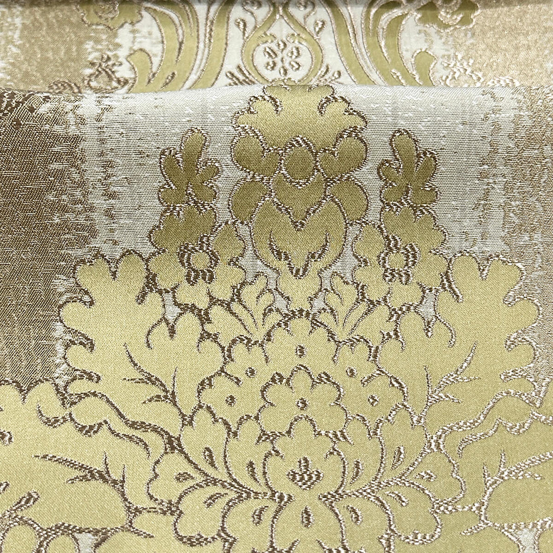 110" LORENS Golden Brown Damask Soft Sheen Jacquard Fabric