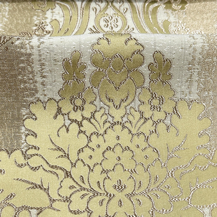 110" LORENS Golden Brown Damask Soft Sheen Jacquard Fabric