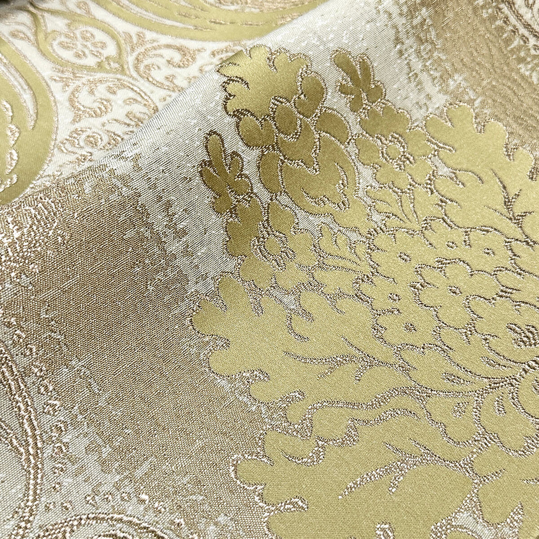 110" LORENS Golden Brown Damask Soft Sheen Jacquard Fabric