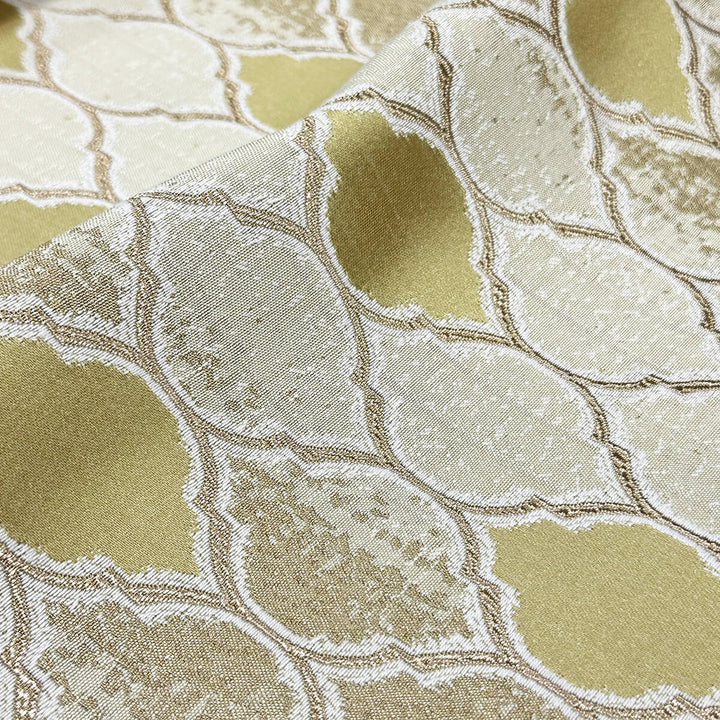 110" JARDIN Golden Brown Geometric Jacquard Brocade Fabric