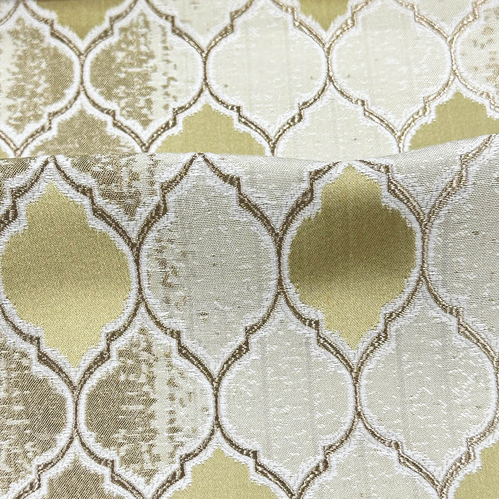 110" JARDIN Golden Brown Geometric Jacquard Brocade Fabric