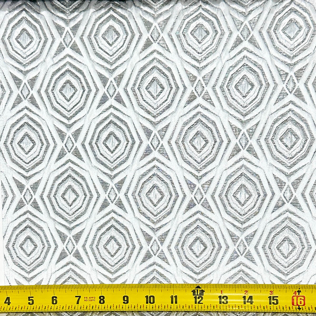 110" Aphrodite Soft Gray Raised Jacquard Fabric