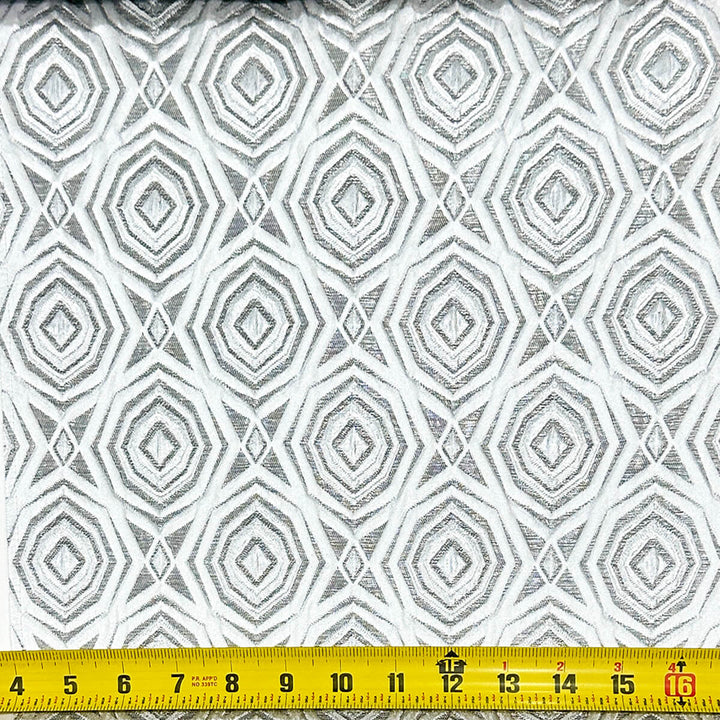 110" Aphrodite Soft Gray Raised Jacquard Fabric