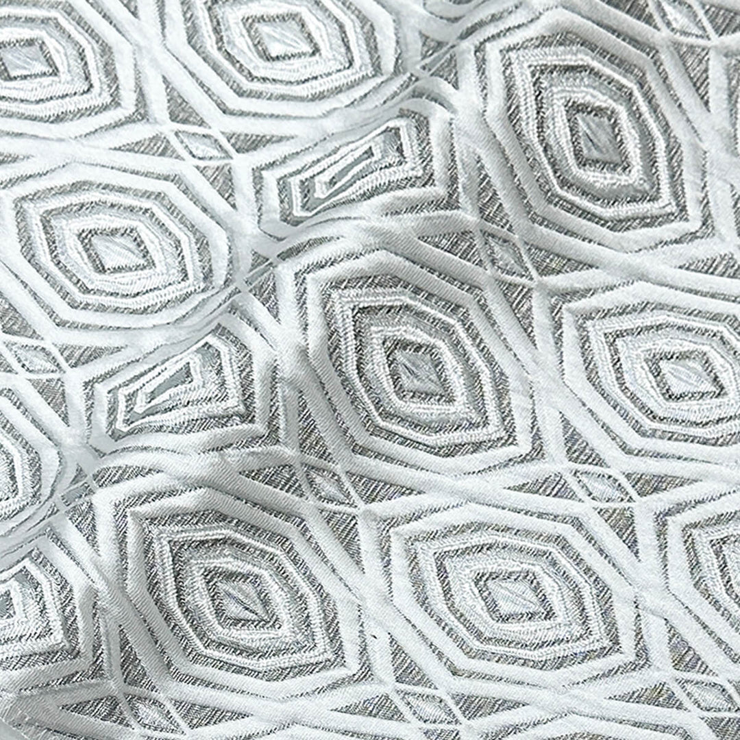 110" Aphrodite Soft Gray Raised Jacquard Fabric