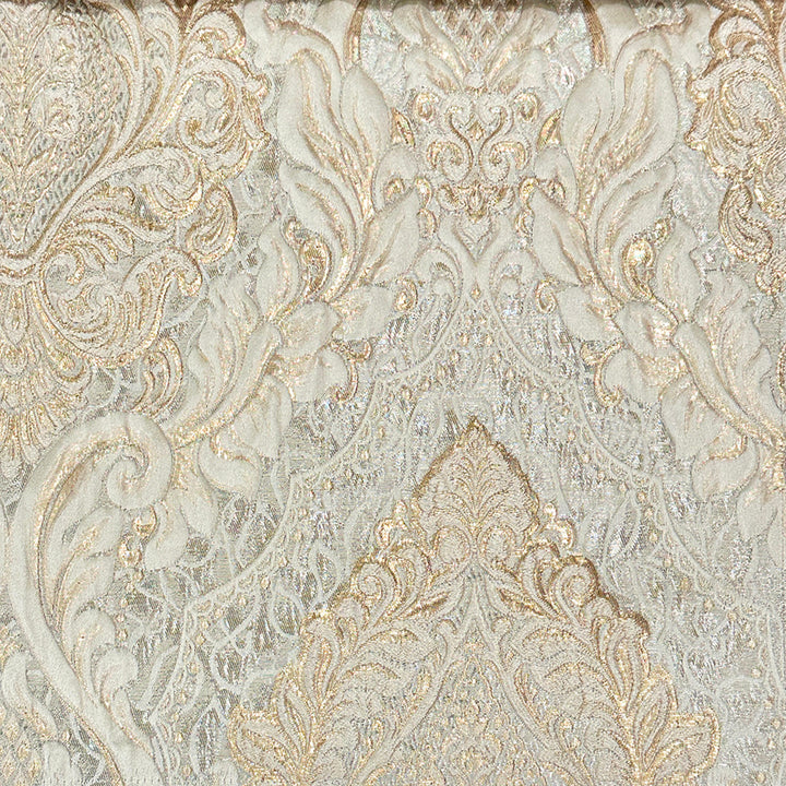 110" Valentinia Soft Light Gold Beige Raised Damask Jacquard Fabric