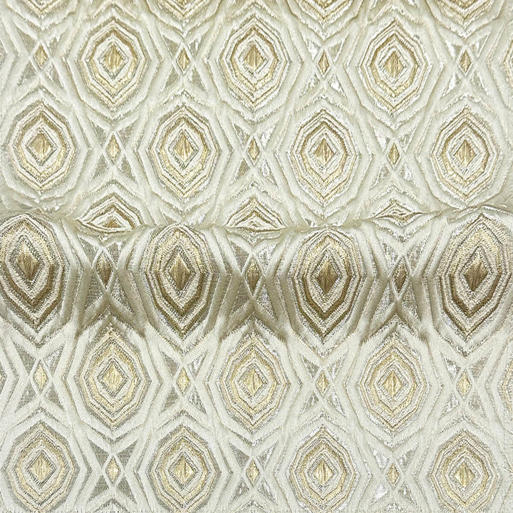 110" Aphrodite Soft Light Gold Beige Raised Jacquard Fabric