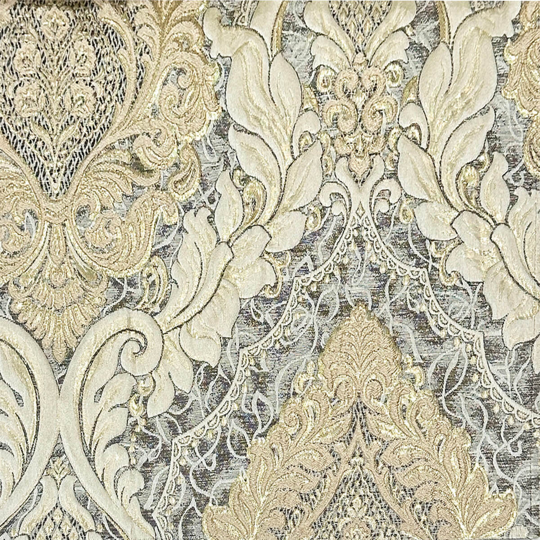 110" Valentinia Soft Gold Brown Raised Damask Jacquard Fabric