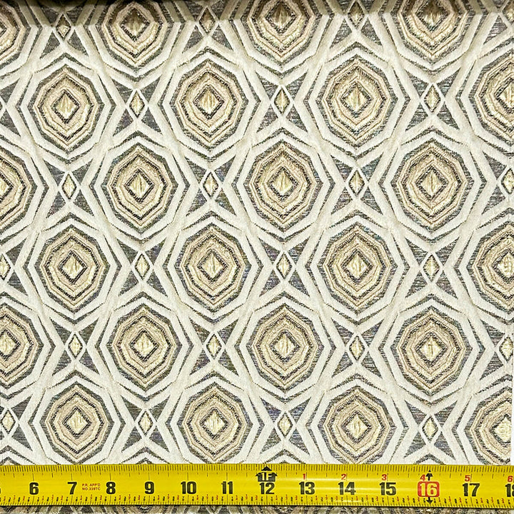 110" Aphrodite Soft Gold Brown Raised Jacquard Fabric