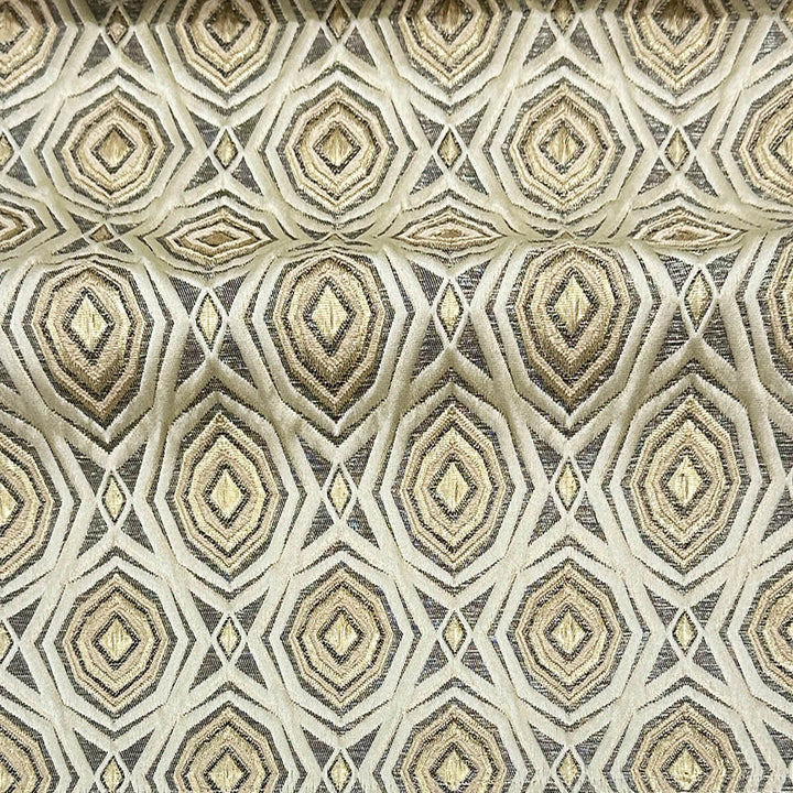 110" Aphrodite Soft Gold Brown Raised Jacquard Fabric