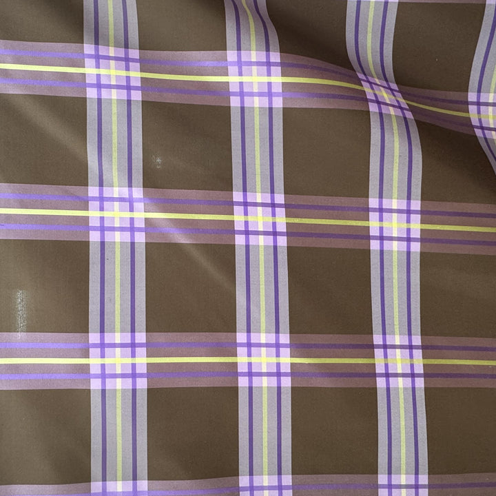 Uriavelle Small Square Multi-Colored Stripe Silk Fabric in Chocolate