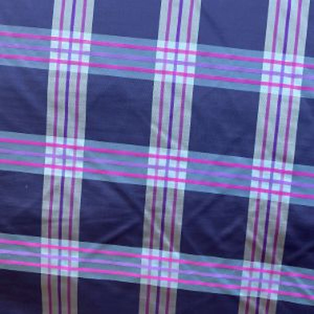 Uriavelle Small Square Multi-Colored Stripe Silk Fabric in Ink